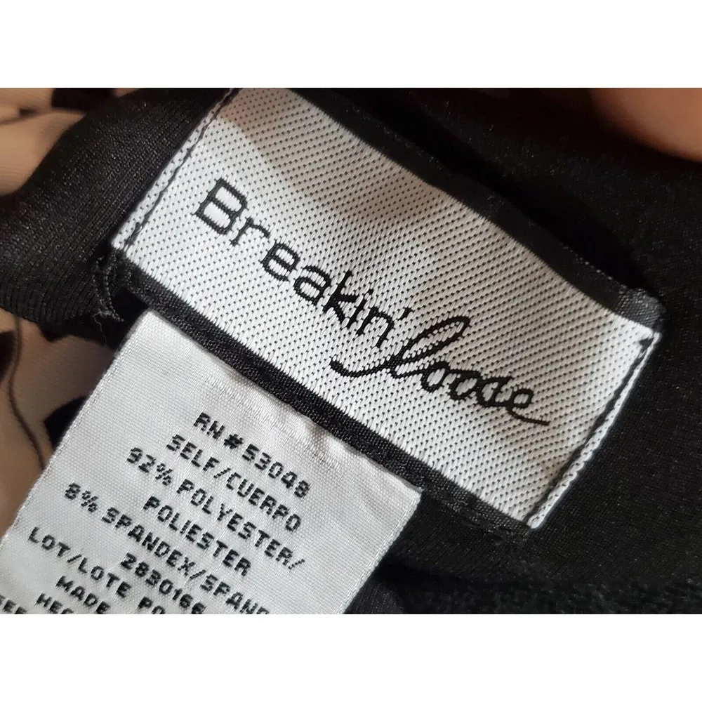 Breakin Loose Women Black & White Square Neck Short Sleeve Knee Length Dress 2X - Image 8