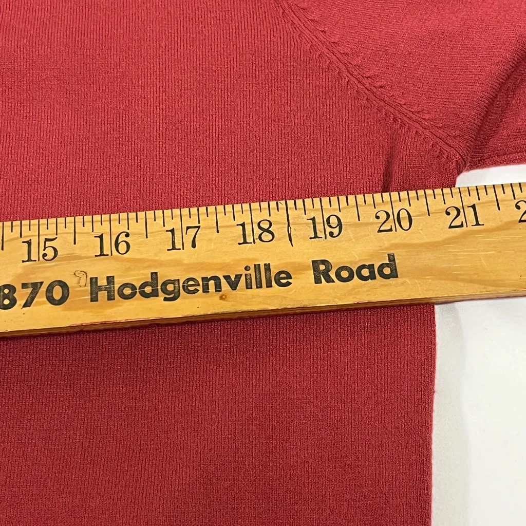 LIV MILANO RHINESTONE EMBELLISHED COLLAR LONG SLEEVE SWEATER XL RUST NEW Red - Image 6