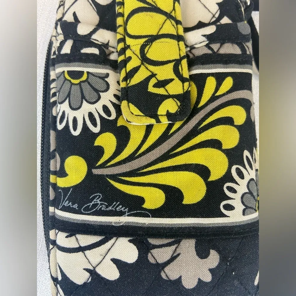 Vera Bradley Black and Yellow Flora Mandala Print Wristlet - Image 10