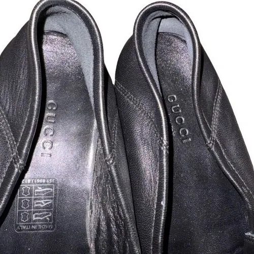 Gucci Brixton Black Leather Foldable Horsebit Loafers Classic Women's Size 38 - Image 5