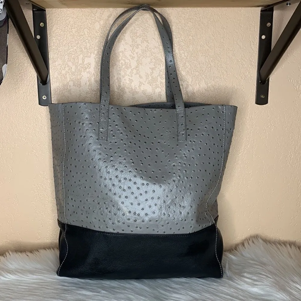 Halogen Gray & Black Leather Tote - Image 6
