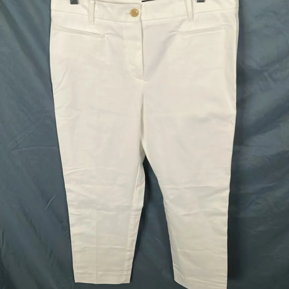Ann Taylor Petite: White Mid Rise “The Crop” Pants- cotton blend- 10P - Image 14