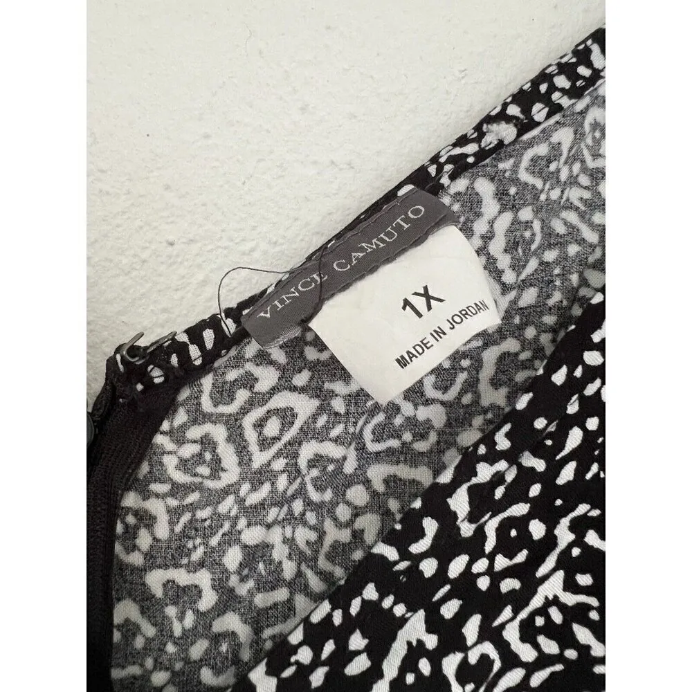 Vince Camuto Butterfly Wide Leg Jumpsuit Size 1X Black White Strappy NEW - Image 10