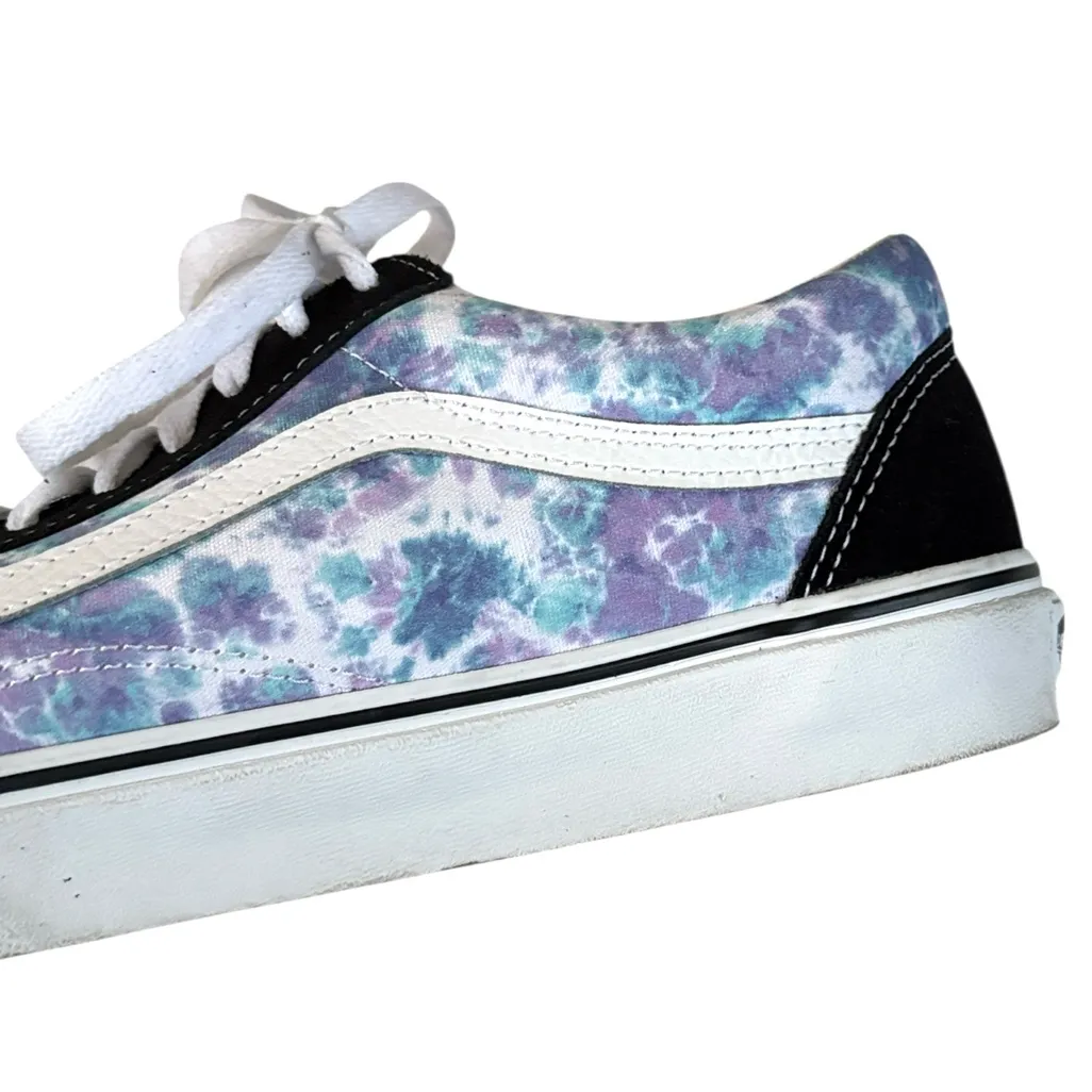 Like New VANS Old Skool Over Sneakers English Tie Dye Black Multi Size 11.5 - Image 5
