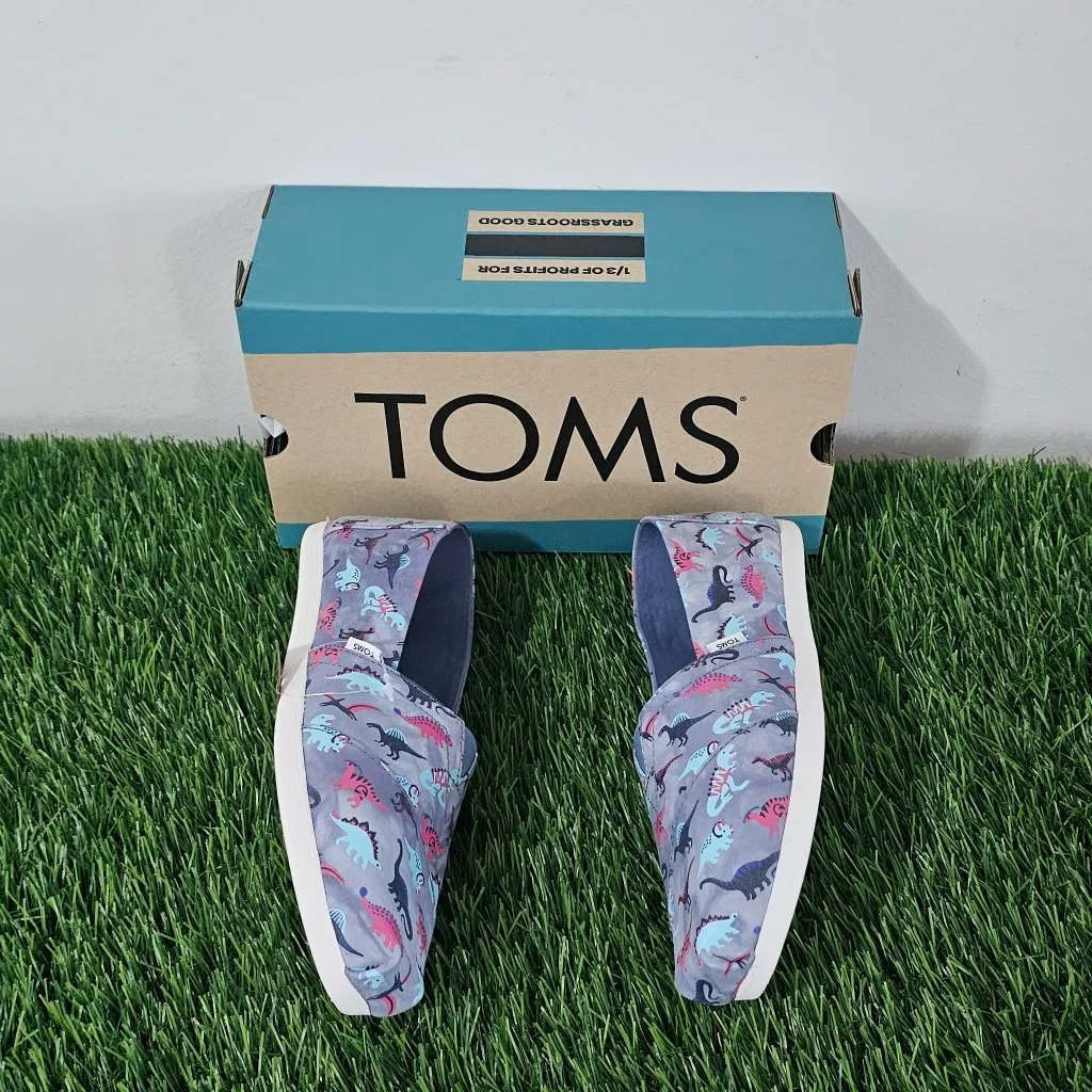 Toms Alpargata Fuchsia Glow in the Dark Fossil Friends Tie Dye Print - Women 5.5 - Image 4