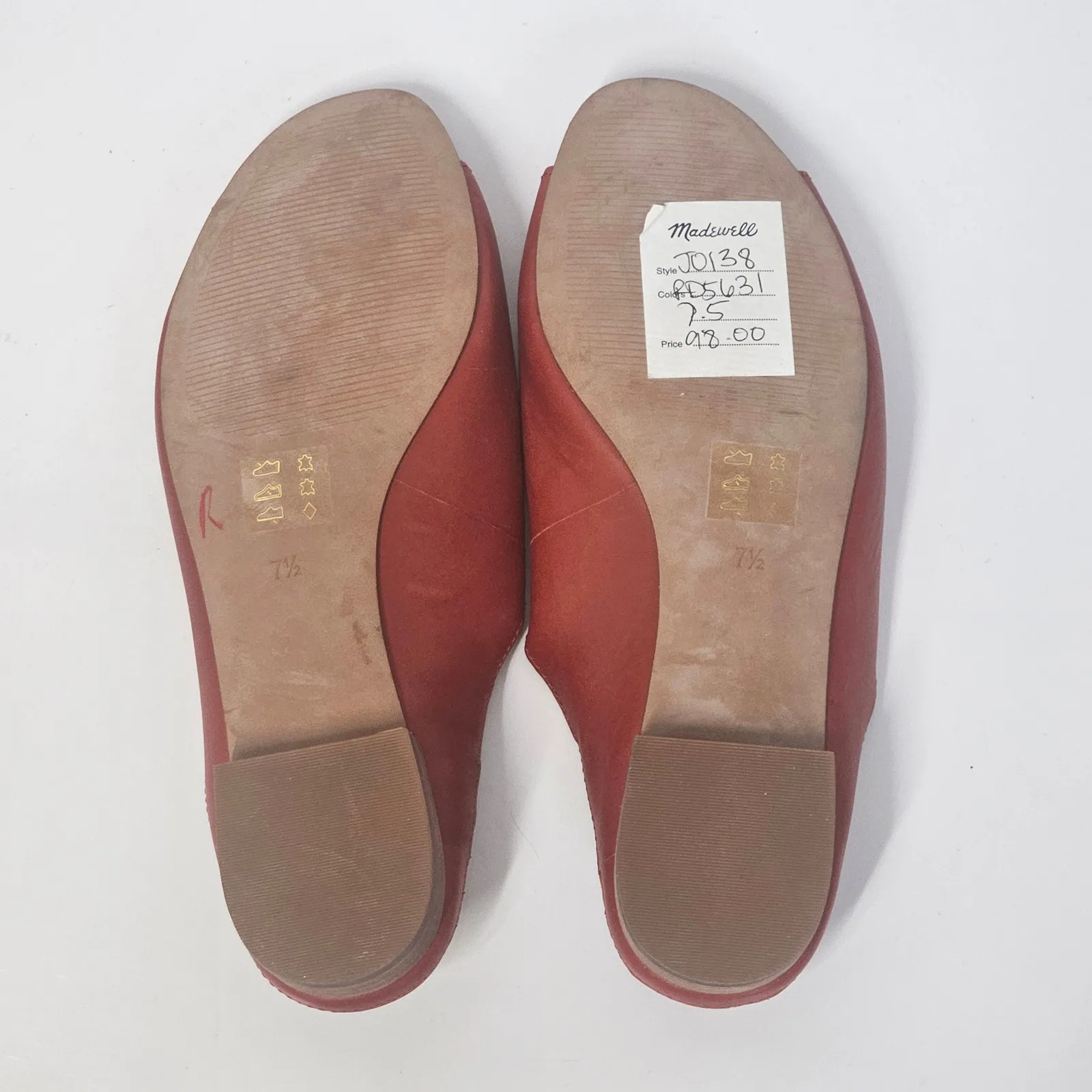 Madewell The Tavi Slide Sandal Flat Peep Toe Slip On Leather Casual Cinnabar 7.5 - Image 8