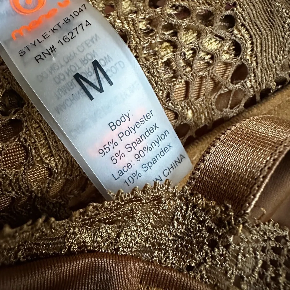 NEW Mono B Brown Lace Bustier Bra Medium Lacy Lace Sexy Date Night Peekaboo - Image 6