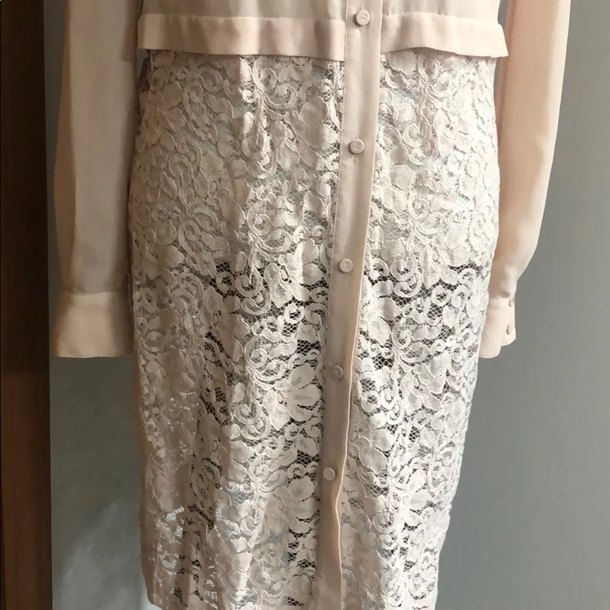 Long sheer n lace button up tunic blouse - Image 3