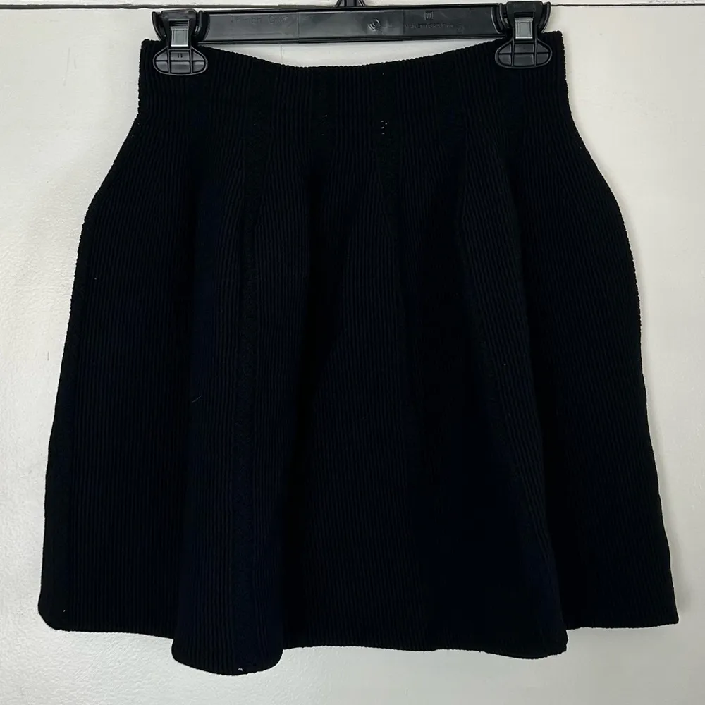 Sandro Paris Black Textured A Line Mini Skirt 1/S - Image 2