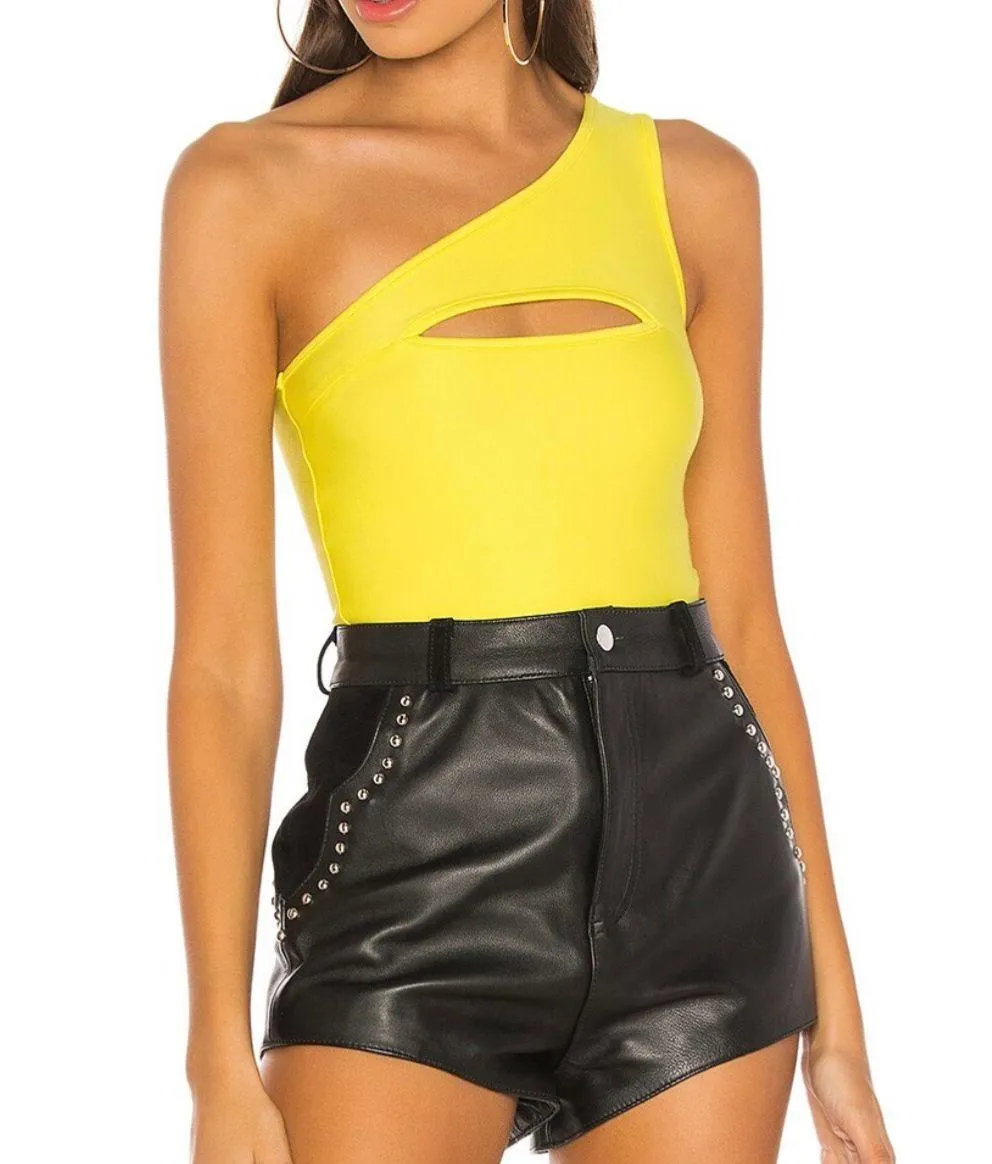 Revolve  Atalaya Yellow Cutout Bodysuit - Image 3