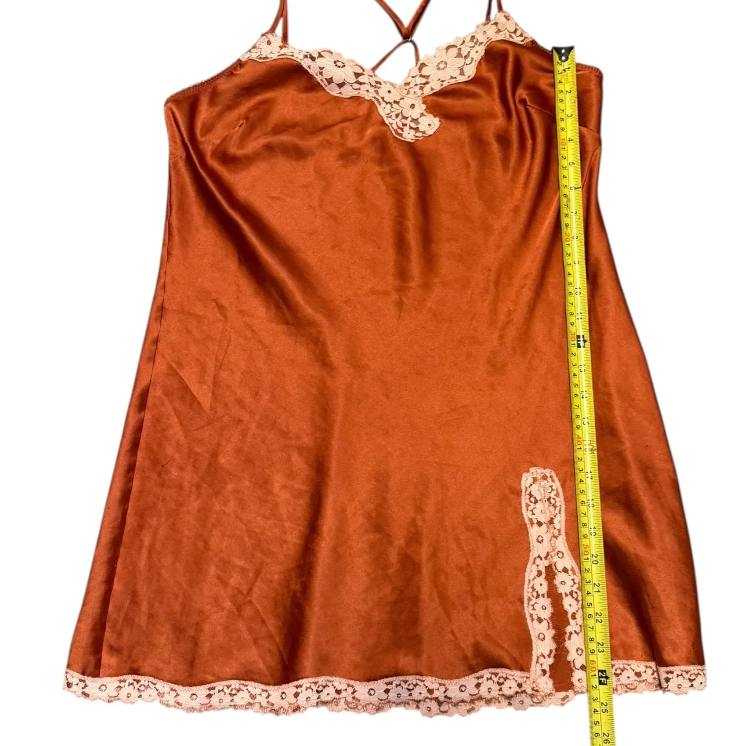 Victoria's Secret Vintage Satin Lace Nighty Slip Dress Large SEE MEASUREMENTS - Image 5