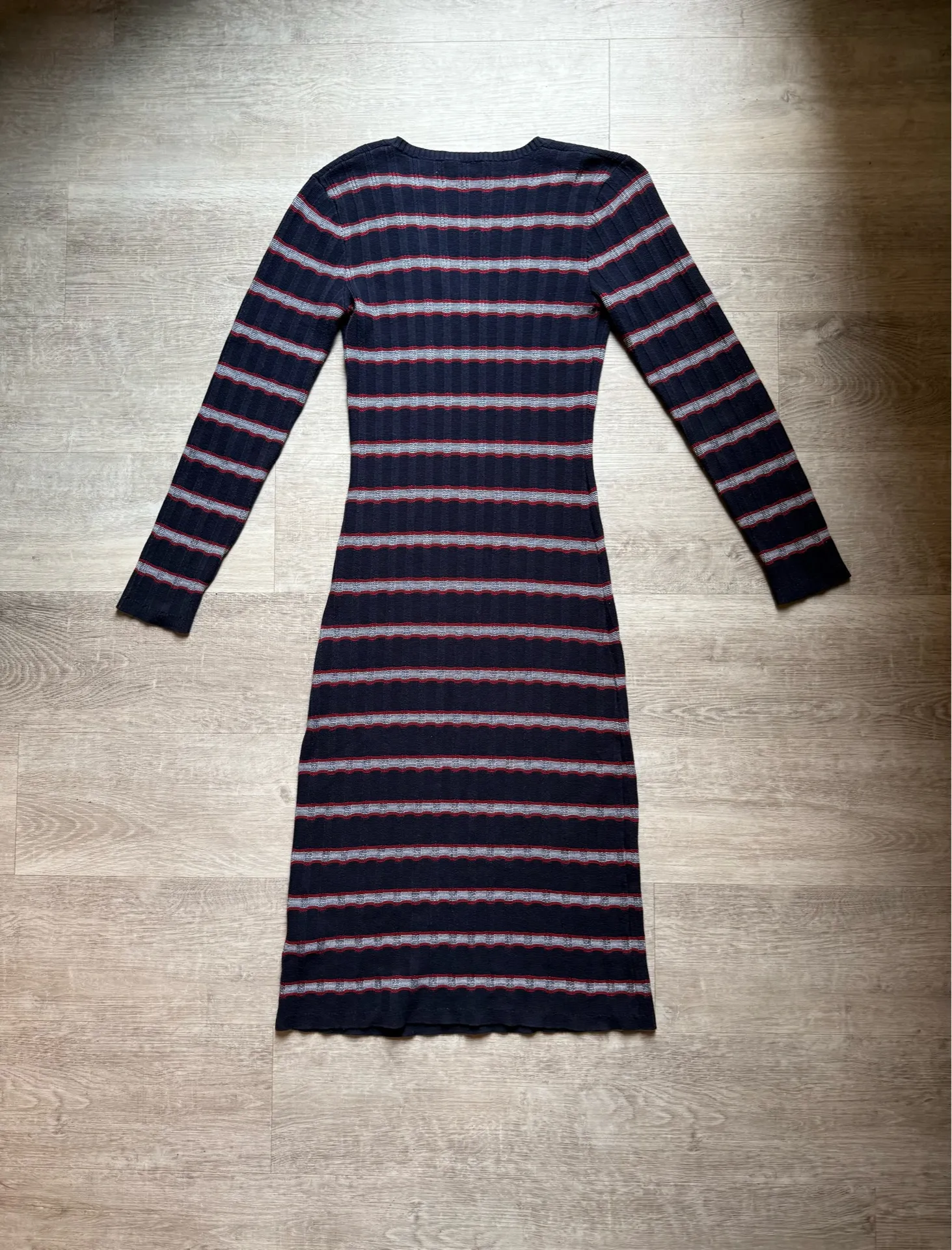 The Fifth Label Gravitation Stripe Long Sleeves V-neck Knit Dress Size M - Image 7