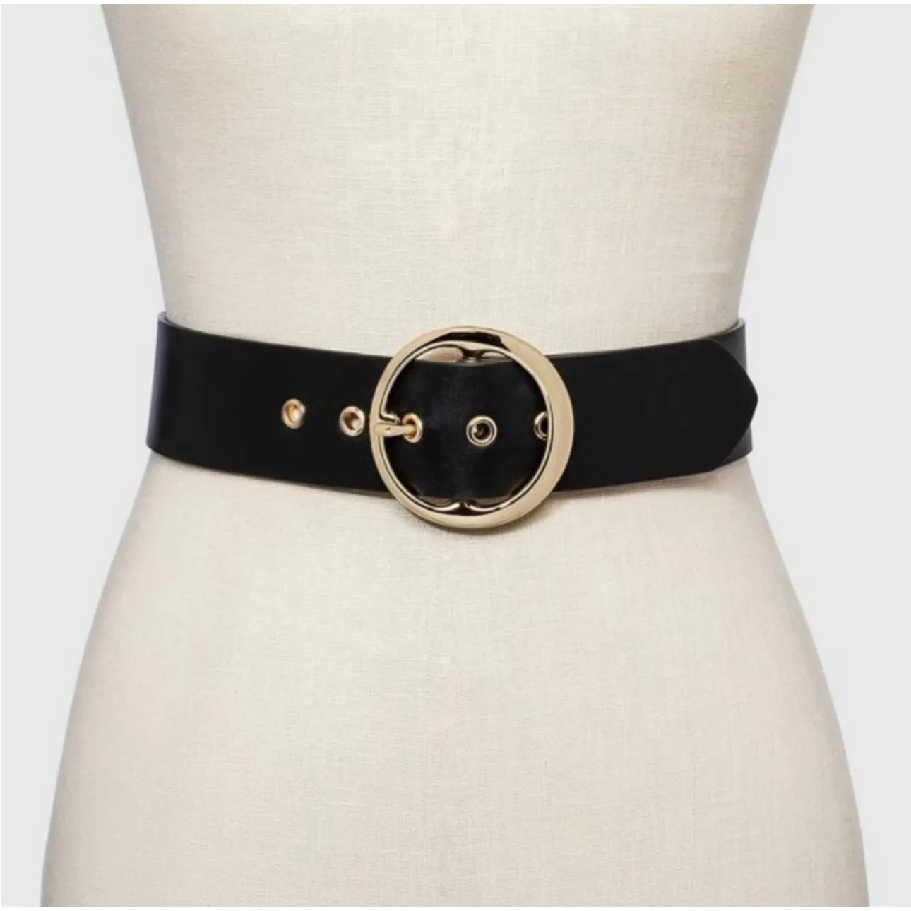 Ava & Viv Mid Waist Belt Stretchy Wide Black Gold NWT 4X - Image 7