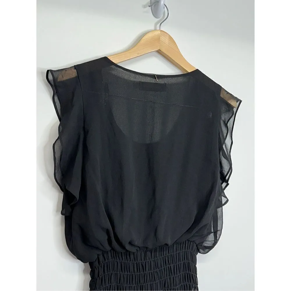 Tbags Los Angeles Mini Dress Bohemian Gypsy Black Ruffle Detailed‎ Size XS - Image 5