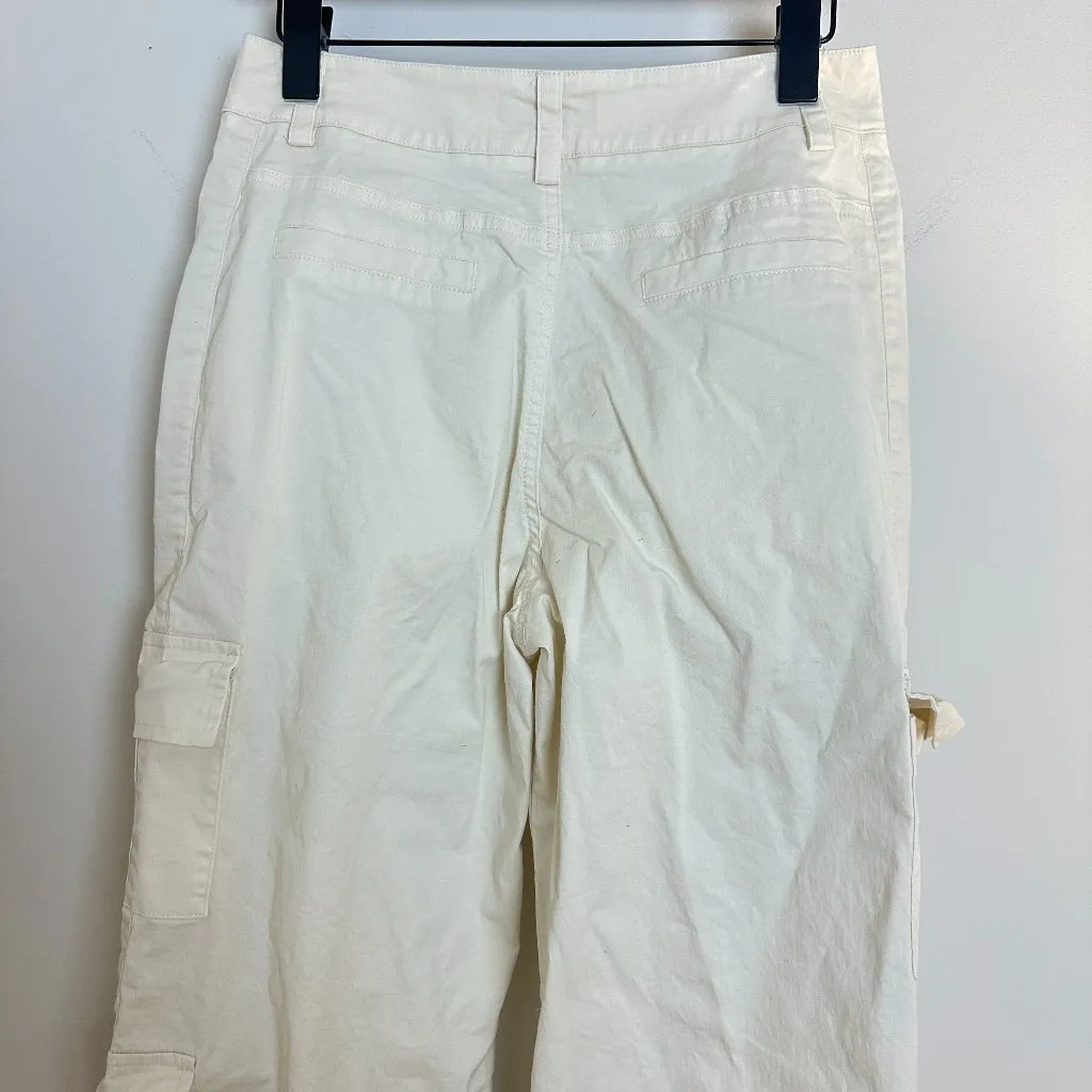 EDIKTED Zuri Cotton Twill Cargo Pants in Beige Size Small - Image 7