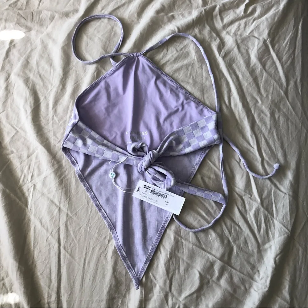 New Frankie’s Bikinis Hennie Checkered Halter Bikini Top - Image 5