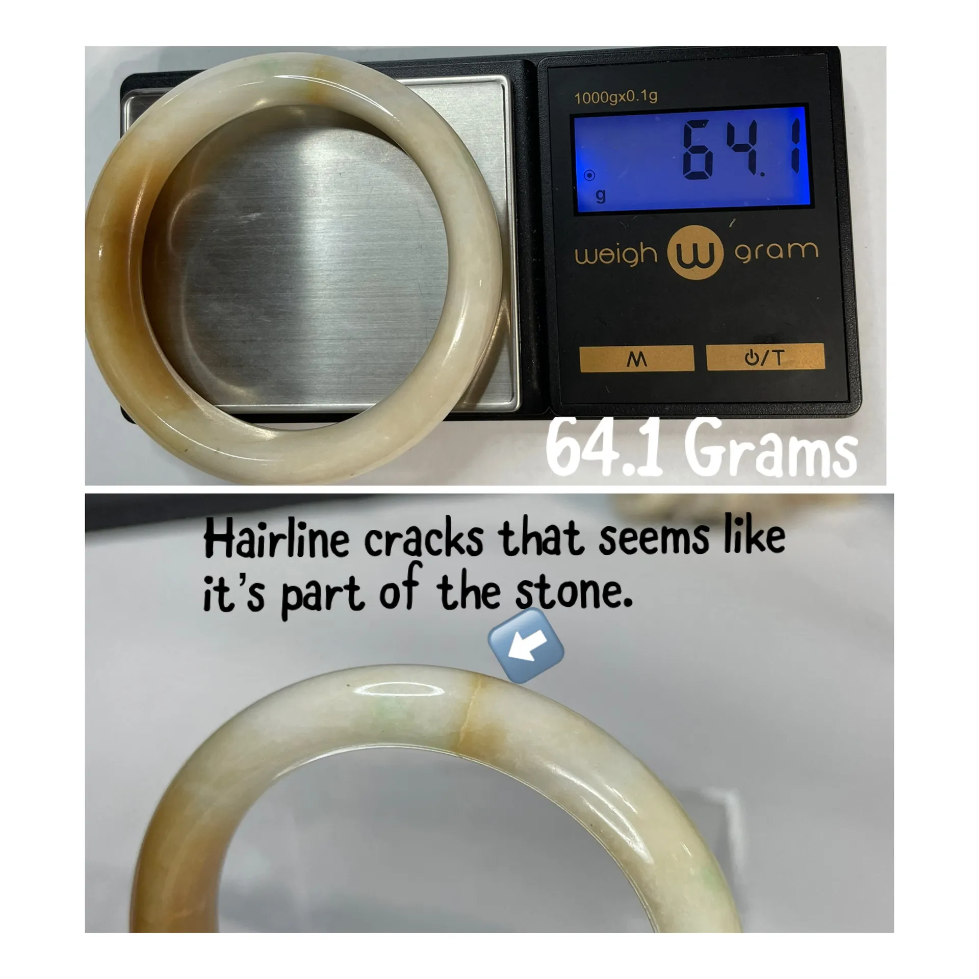 Multicolor Jade Bangle Bracelet White - Image 6