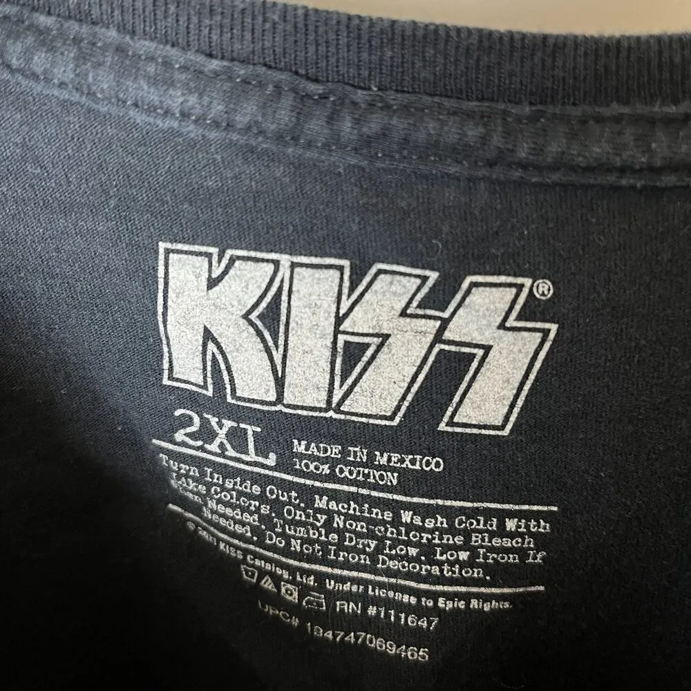 Kiss World Tour T Shirt Black XXL 2XL Rock Band Graphic Tee 100% Cotton Solid - Image 11