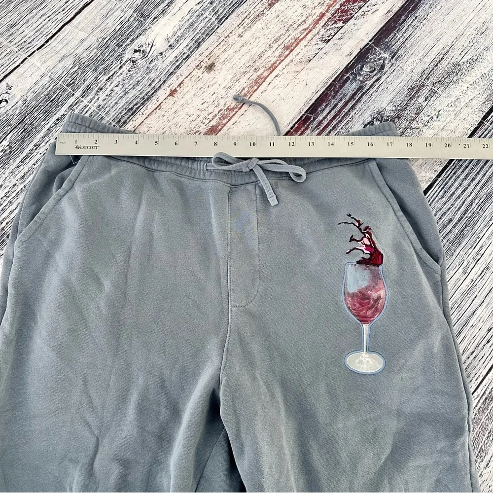 Mr. EatWell Wine Glass Sweatpants Blue Size XL - Image 9