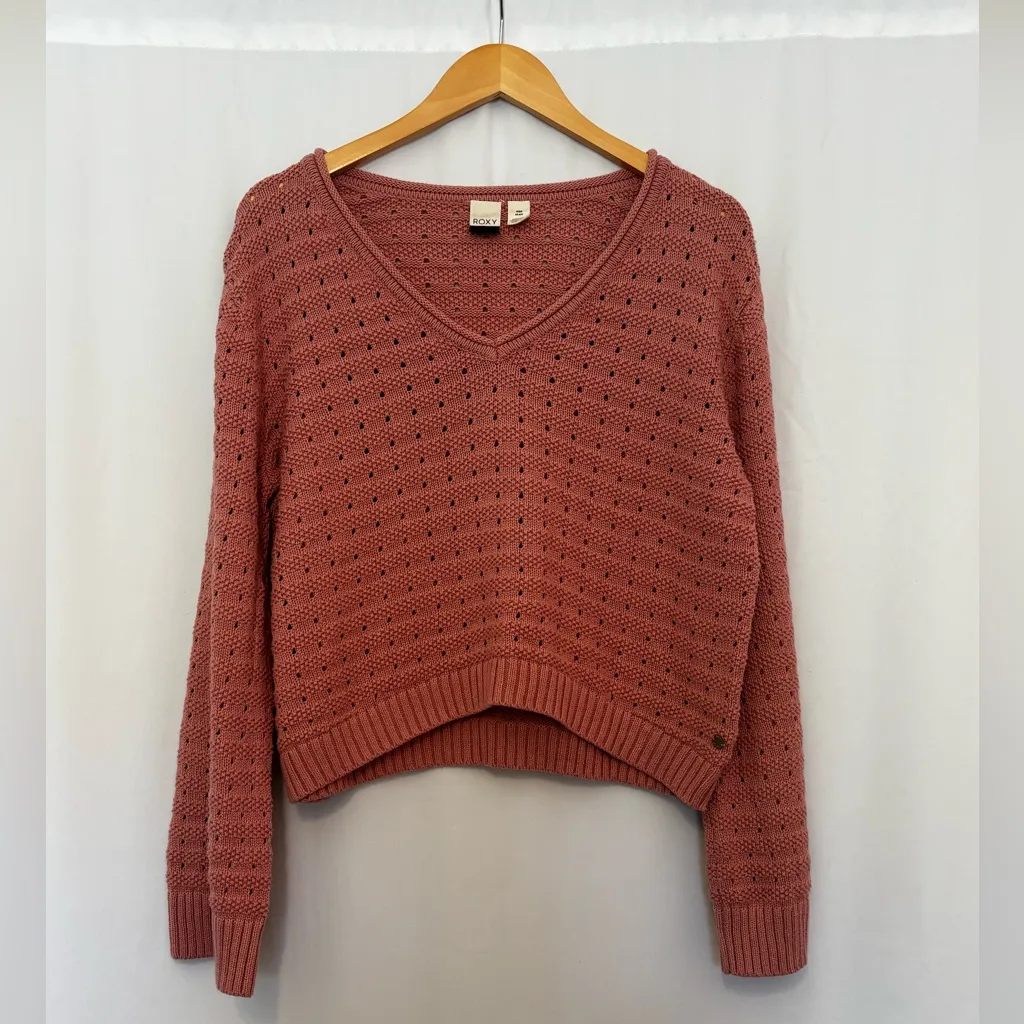 Roxy Do You Good V-neck Sweater Pink size Medium - Image 2