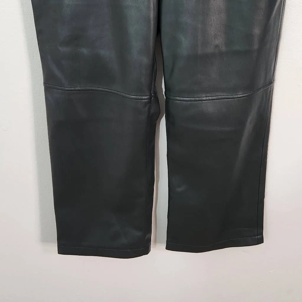 BlankNYC Dark Green Faux Leather Pants NWT Size 30 Green Leather Pants - Image 3