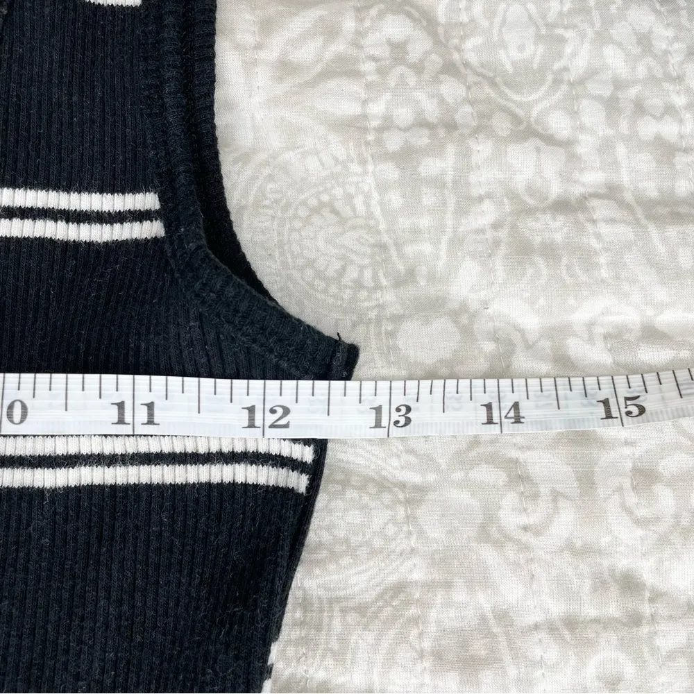 Wild Fable Black White Striped Scoop Neck Ribbed Midi Tank Dress Medium - Image 7