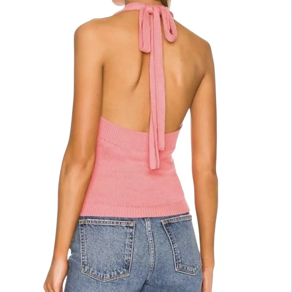 525 America Revolve Multi Wear Halter Top Pink Berry Size Medium NEW With Tags - Image 2