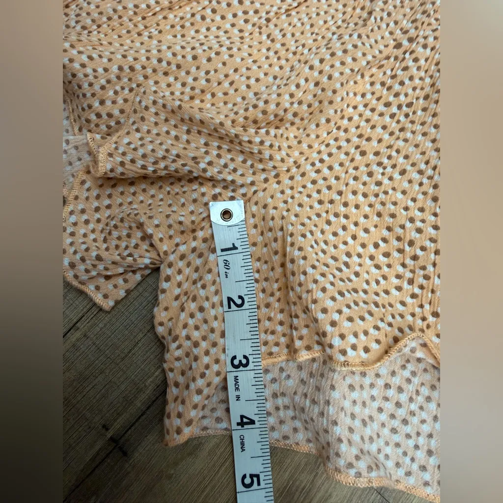 Aerie peach smocked high waist flowy shorts polka dot cotton viscose‎ S - Image 6