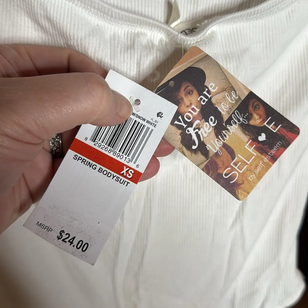 Selfie by Self Esteem Women Halter Spring Bodysuit White Size XS - Image 7