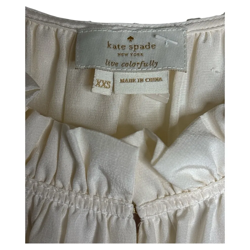 Kate Spade Cream Ruffle Neck Blouse
100% Silk - Image 2