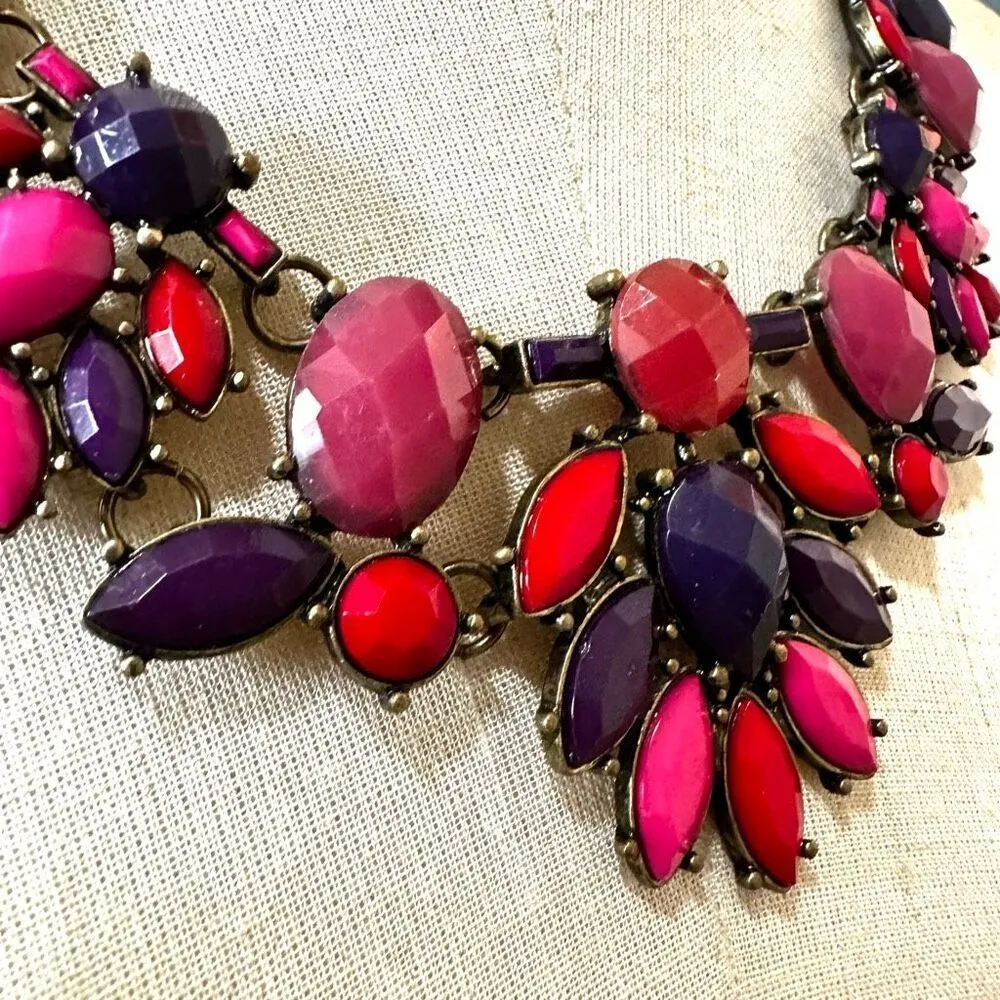 Pink purple red statement necklace Pink - Image 4
