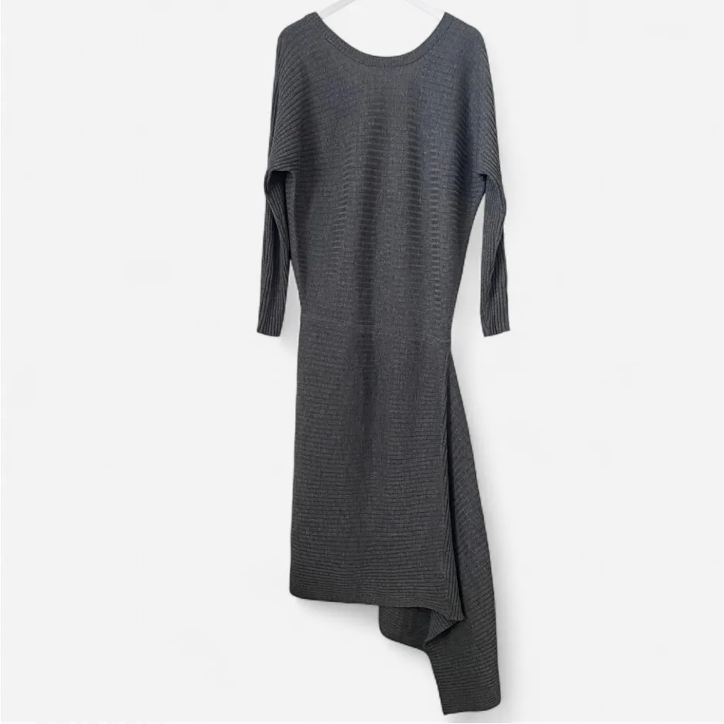 All Saints Eva Ribbed Metal Asymmetrical Knit Sweater Dress - Image 3