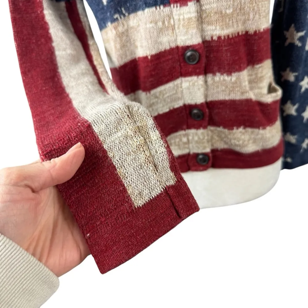 Denim & Supply Ralph Lauren American Flag Sweater Cardigan Size Medium Cotton - Image 5