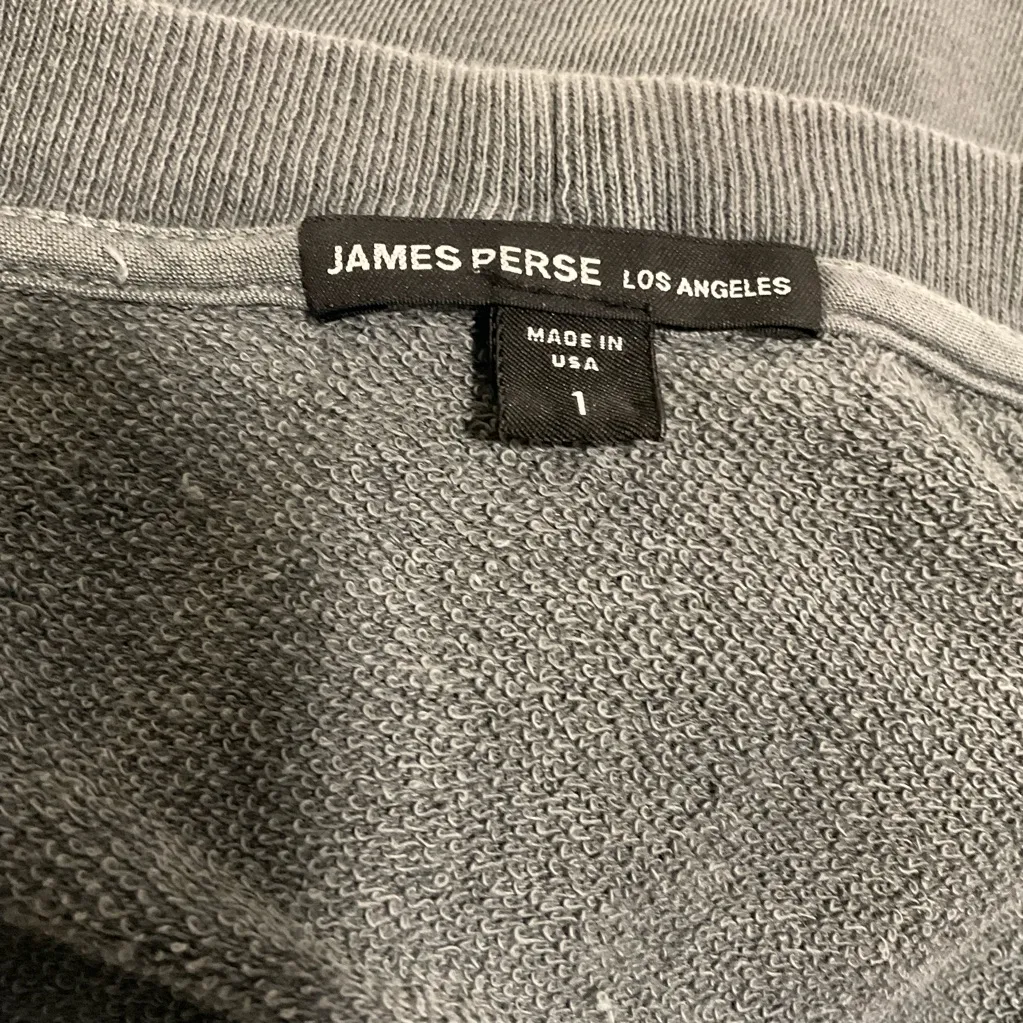 James Perse Relaxed Crop Crew Sweatshirt Gray Size S - Image 6