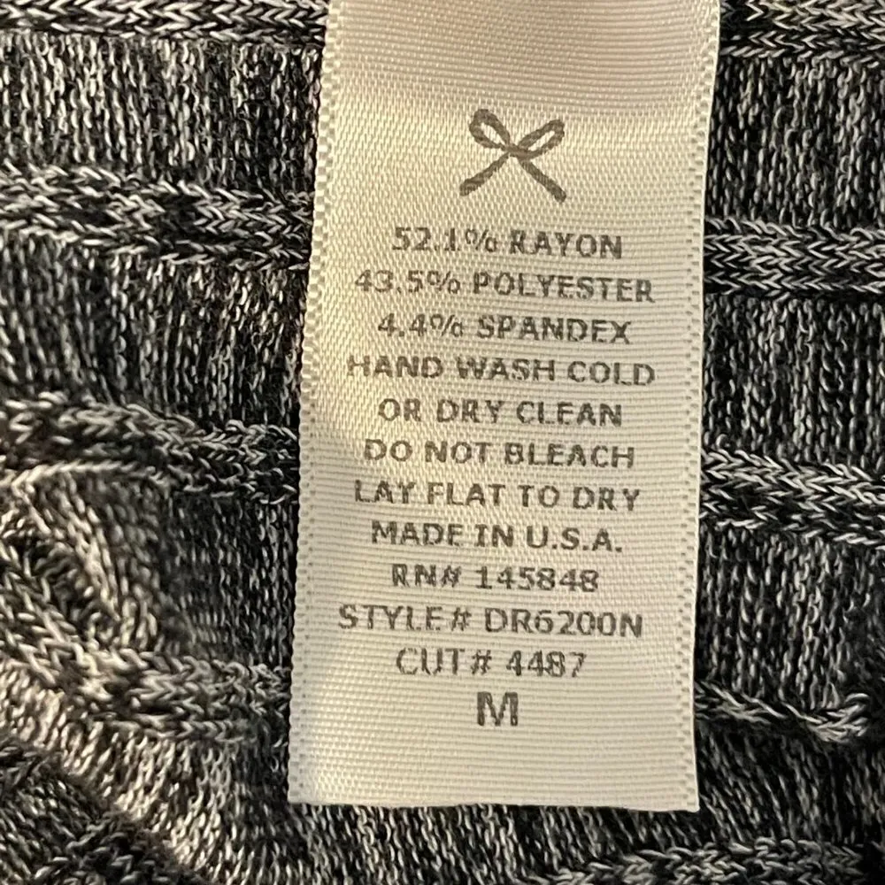 NWT Everly Sweater Dress Gray Ribbed Marled 3/4 Sleeve V-Neck M - Image 5