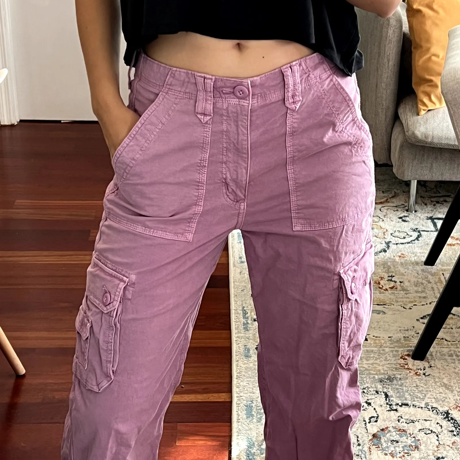 Americal Eagle lilac Cargo Pants Size 8 Y2K - Image 2