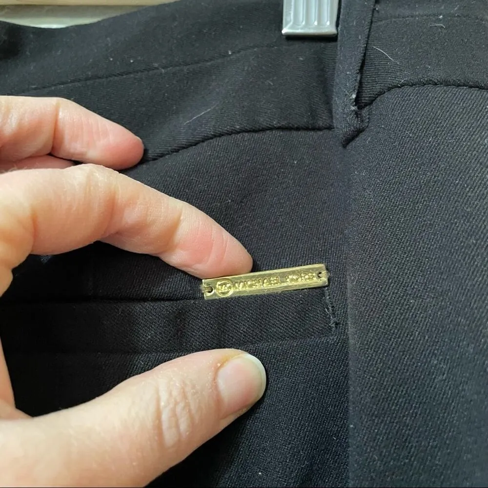 Michael Kors Black Straight Leg Trouser Dress Pants Womens 8 Preppy Career - Image 7