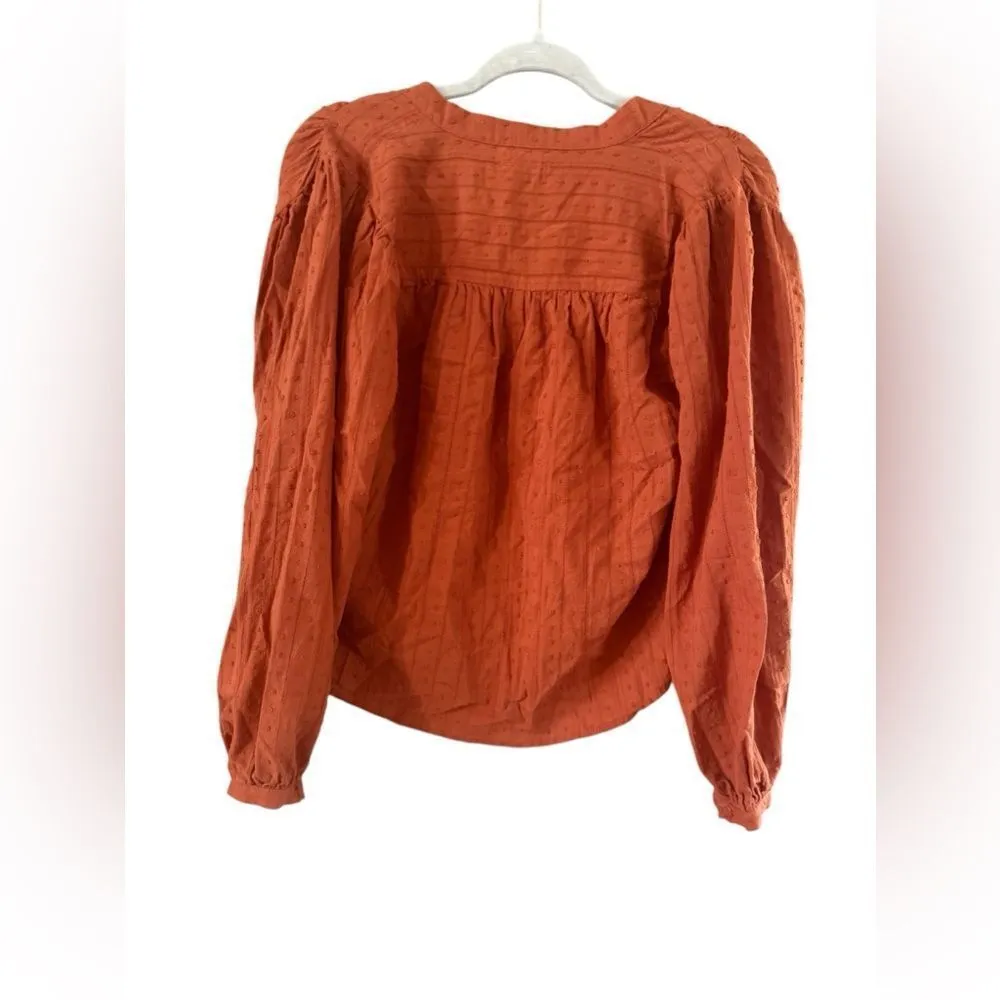 Garance size small orange pears, Friend, long sleeve button up blouse - Image 10