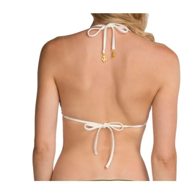 Sperry Top-Sider Bikini Top Size XS Womens Triangle‎ Front Lines Army - Image 2