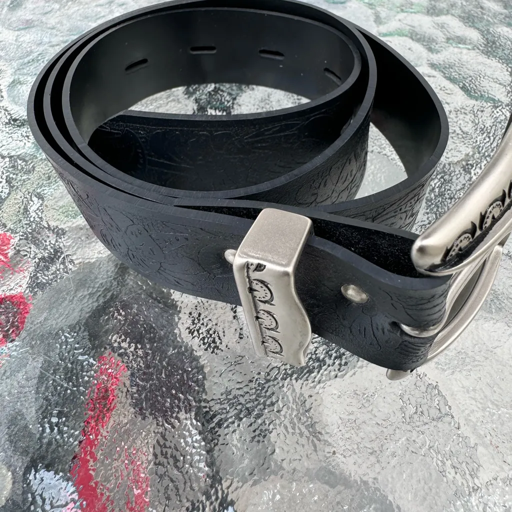 Vintage Womens CREATUM Belt Western Americana Cowgirl‎ Floral Navajo 36” Black - Image 3