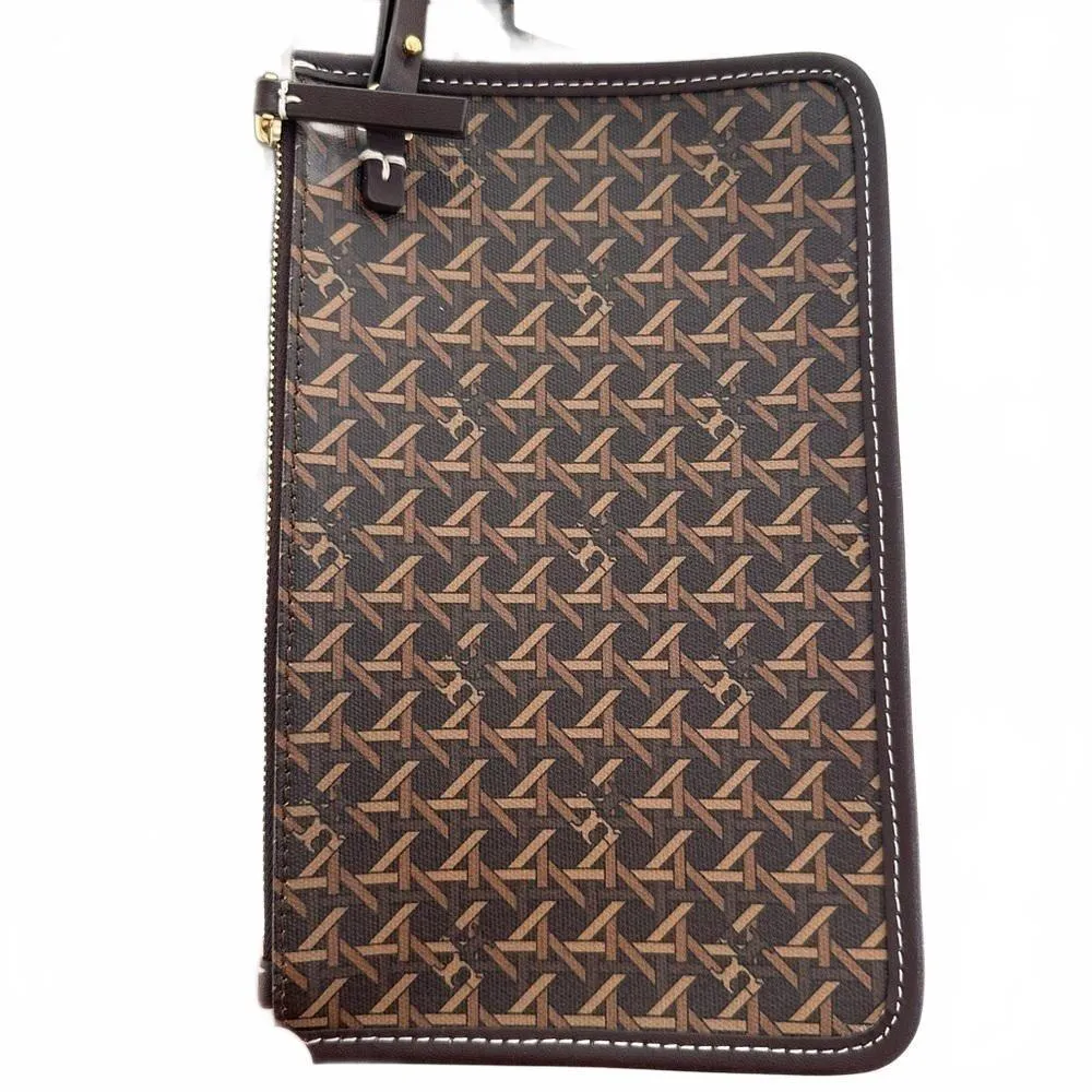 Tory Burch Small Ever-Ready Zip Monogram Tote Removable Pouch Walnut Brown NWT - Image 3