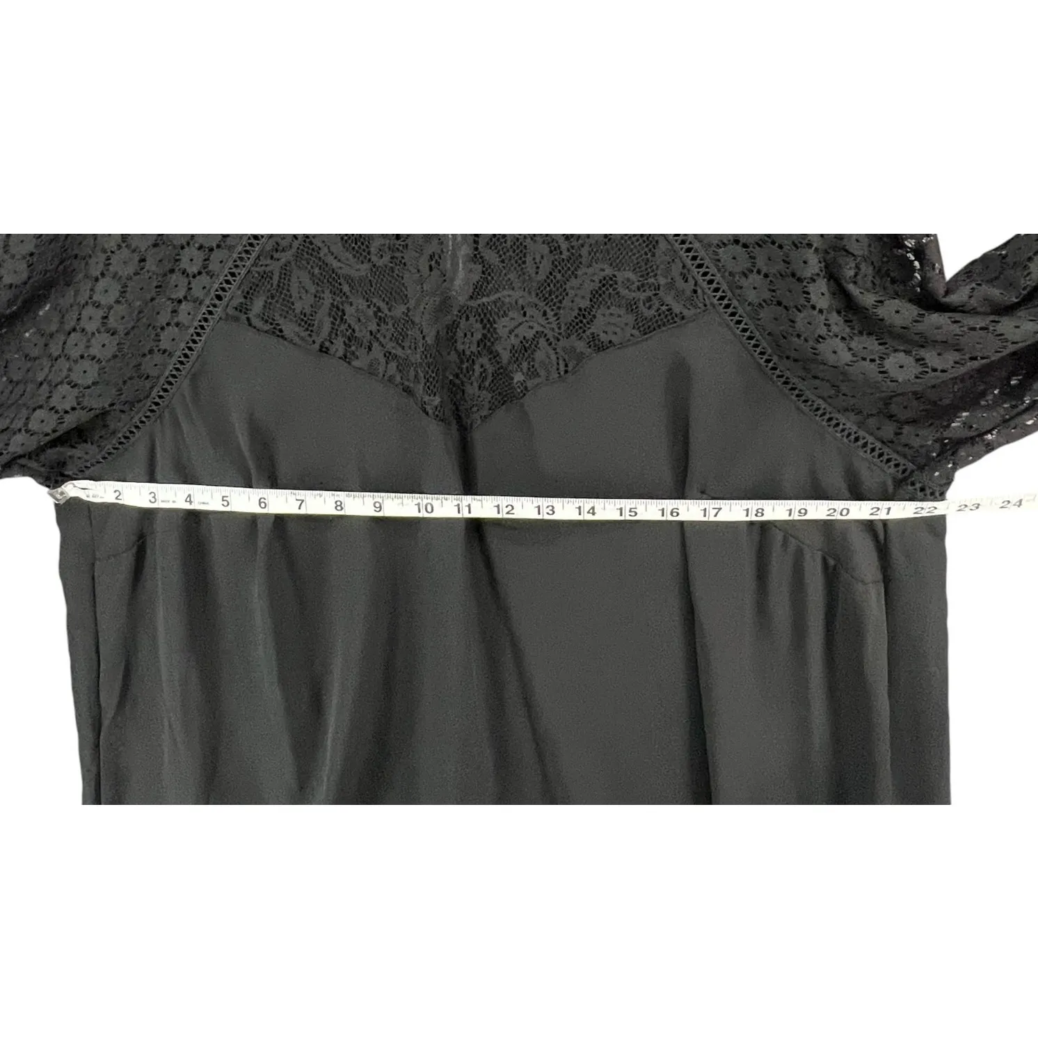 Torrid Blouse Womens 1X Black Georgette Lace Mix Blouson Sleeve Top Whimsygoth - Image 7