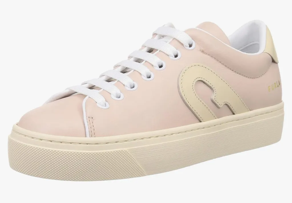 Furla leather Sneakers size EU 41 / US 10.5 Women's Pink and Cream - Image 1