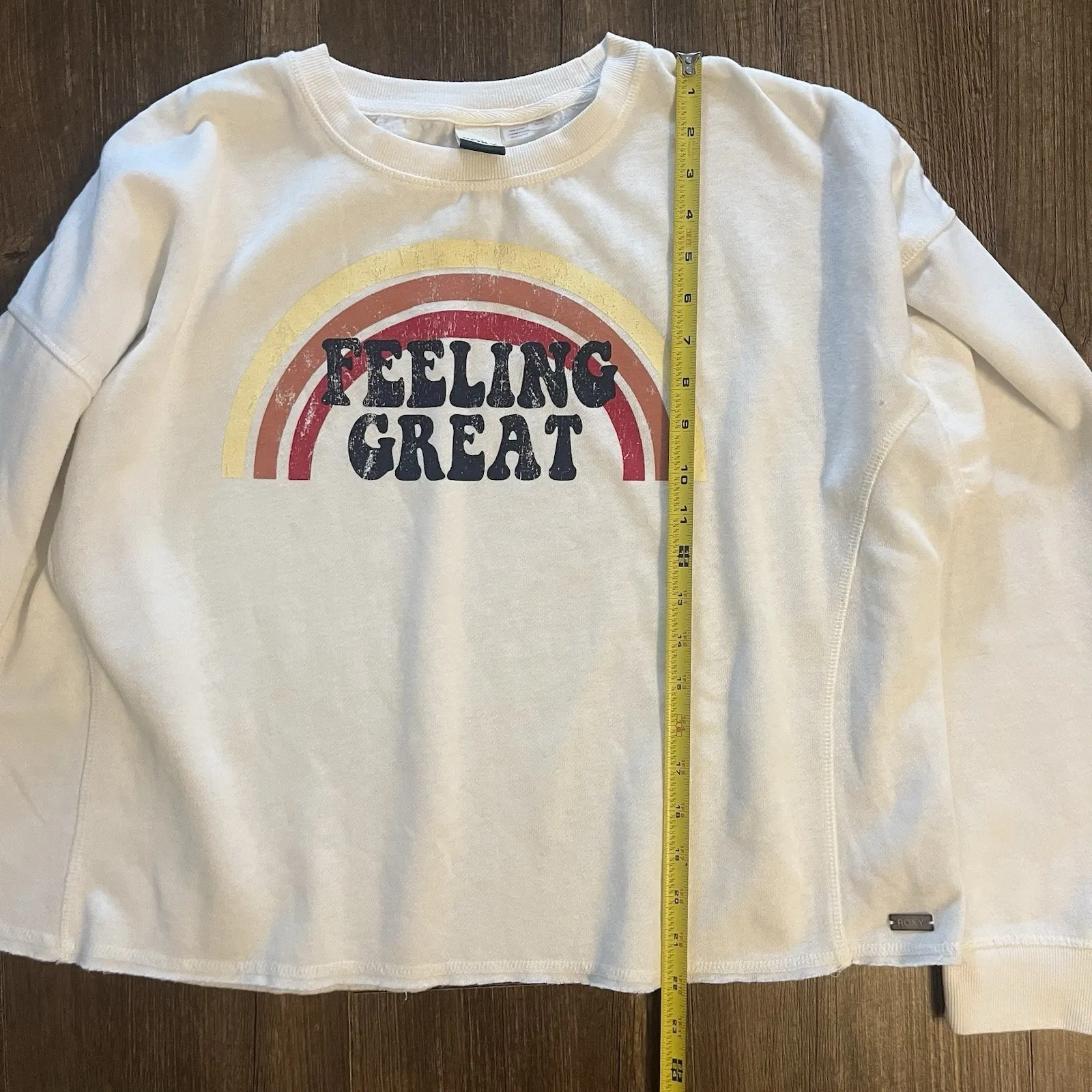 Roxy ‎ Woman's Large Sweatshirt Long Sleeve Feeling Great *READ* - Image 8