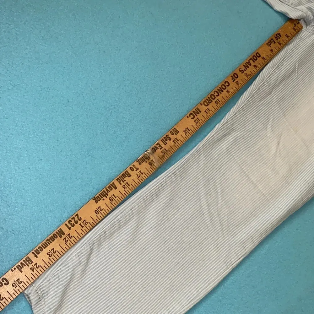 MOSSIMO pinstripe denim mid rise capri jeggings stretchy soft size 10 Blue - Image 10