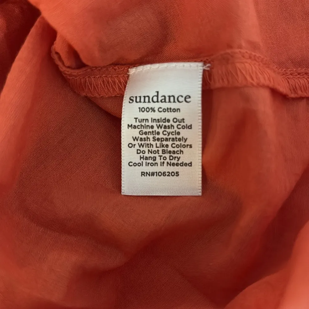 Sundance Rustic Orange Bohemian Embroidered Maxi Dress Large - Image 7