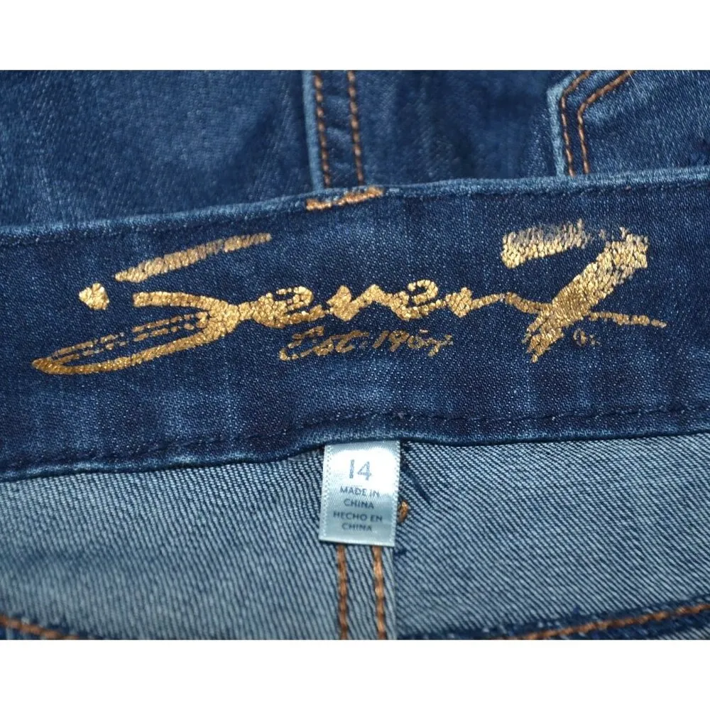 Seven7 Dark Denim Stretch Jeans Size 14 Tummyless High Rise Skinny Jeans Comfort - Image 9