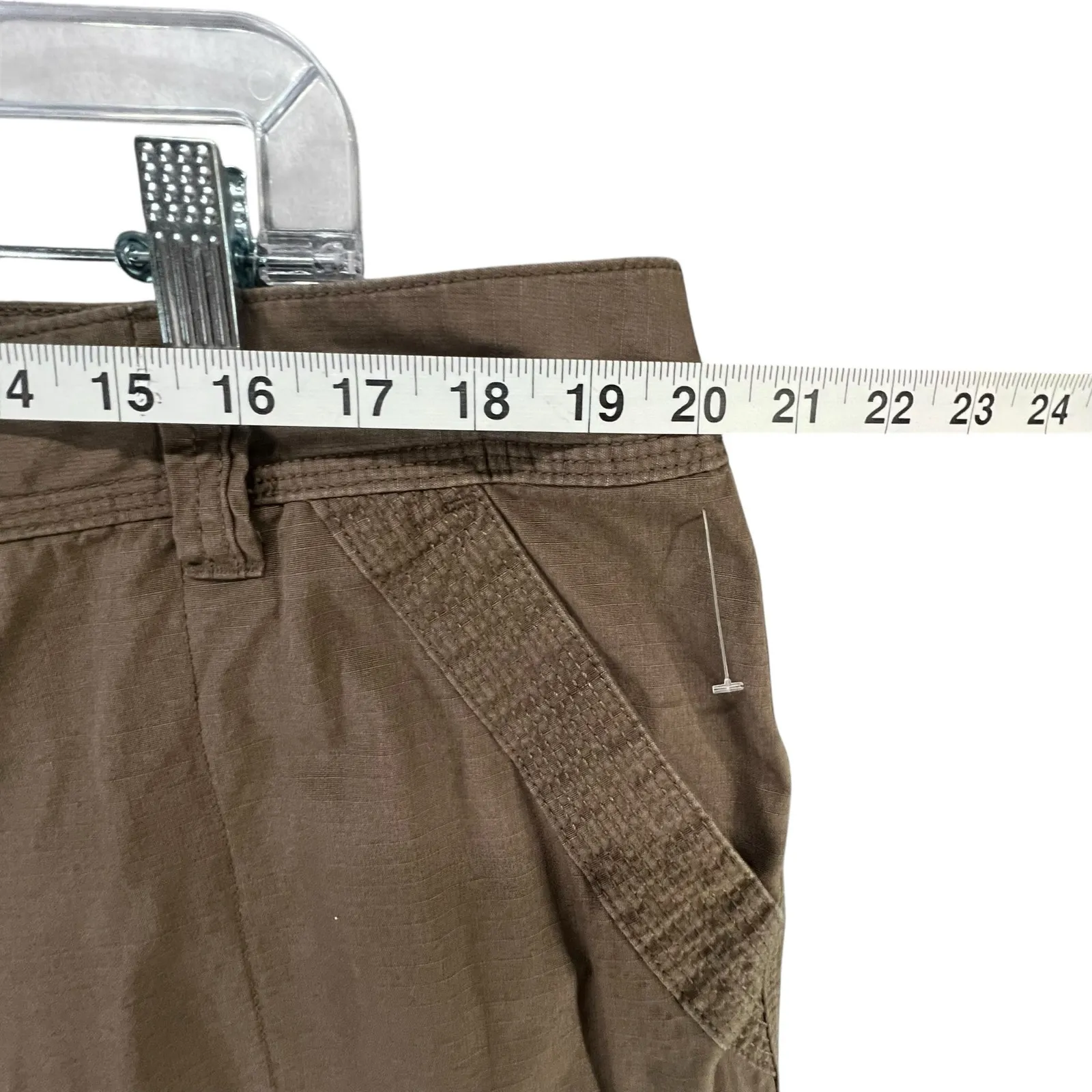 Eddie Bauer Ripstop Cargo Pants Womens 18 Brown Cotton Pockets Hiking Outdoor - Image 5