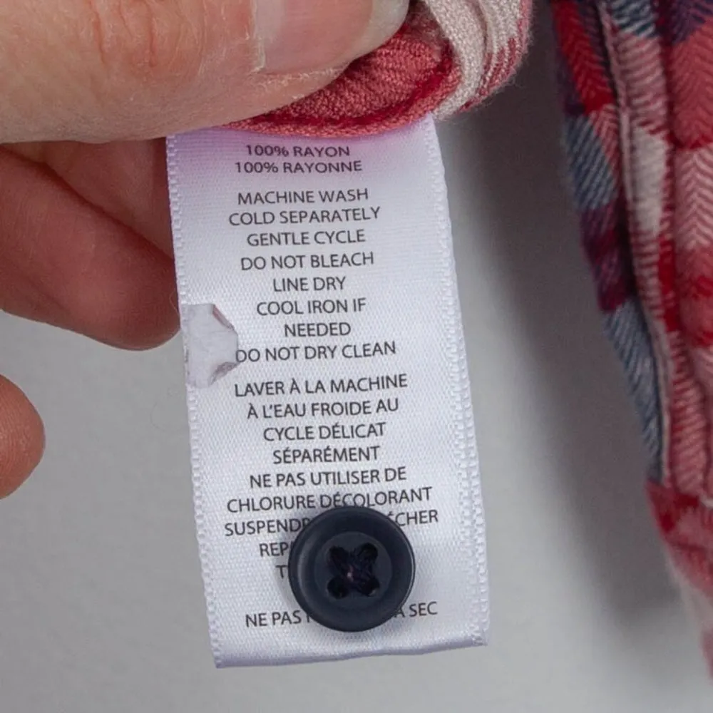 BeachLunchLounge‎ Charley Plaid Flannel Long Sleeve Button Down Shirt Size Small - Image 6