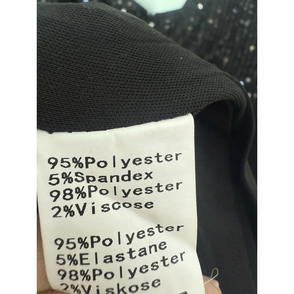 GRACE KARIN XL Dress Black Seguin Wiggle Plunge Front LBD Gown Prom - Image 7